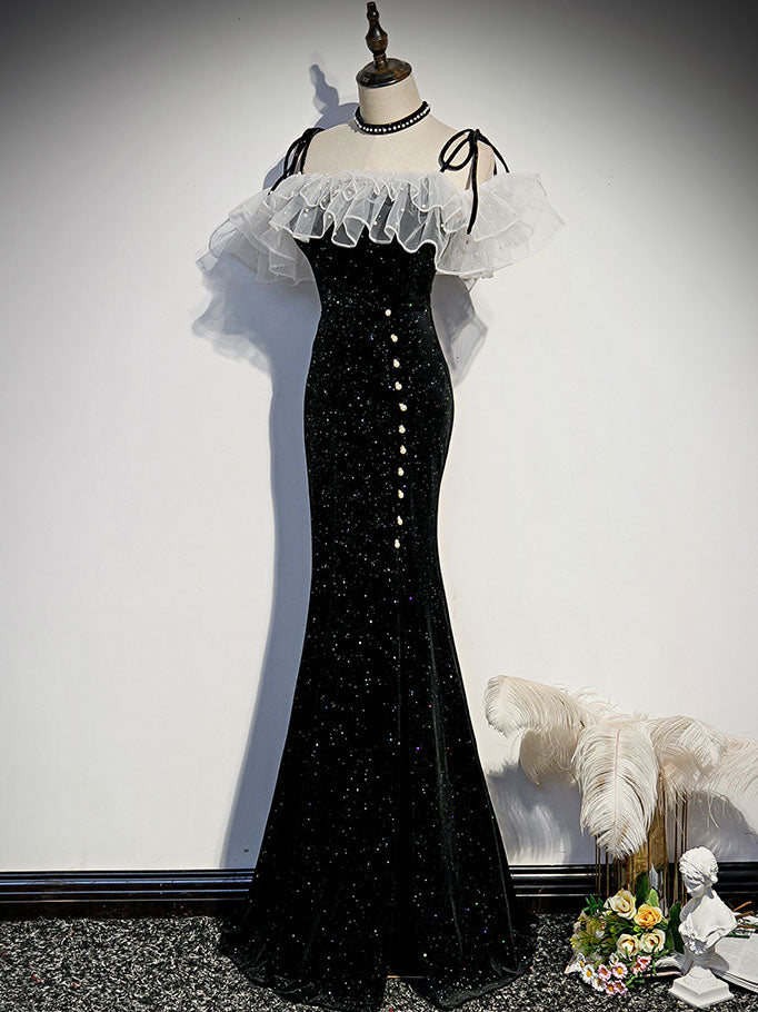 black mermaid prom dress